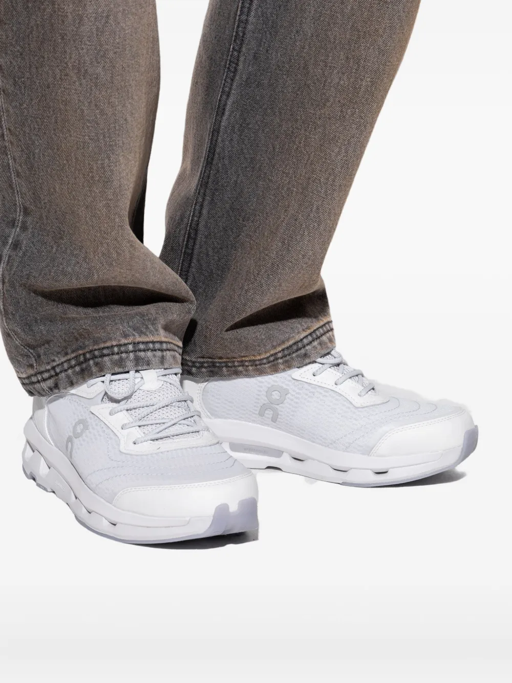 On Running Sneakers met vlakken en logoprint Wit