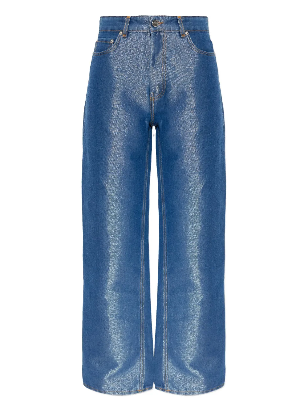 GANNI metallic-effect jeans - Blu
