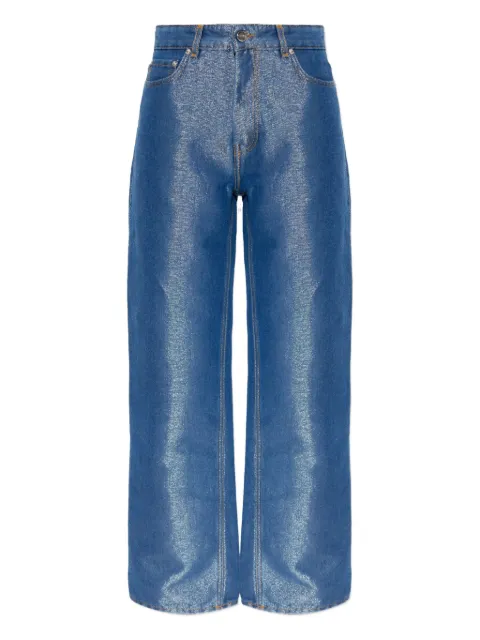GANNI jeans con efecto metalizado