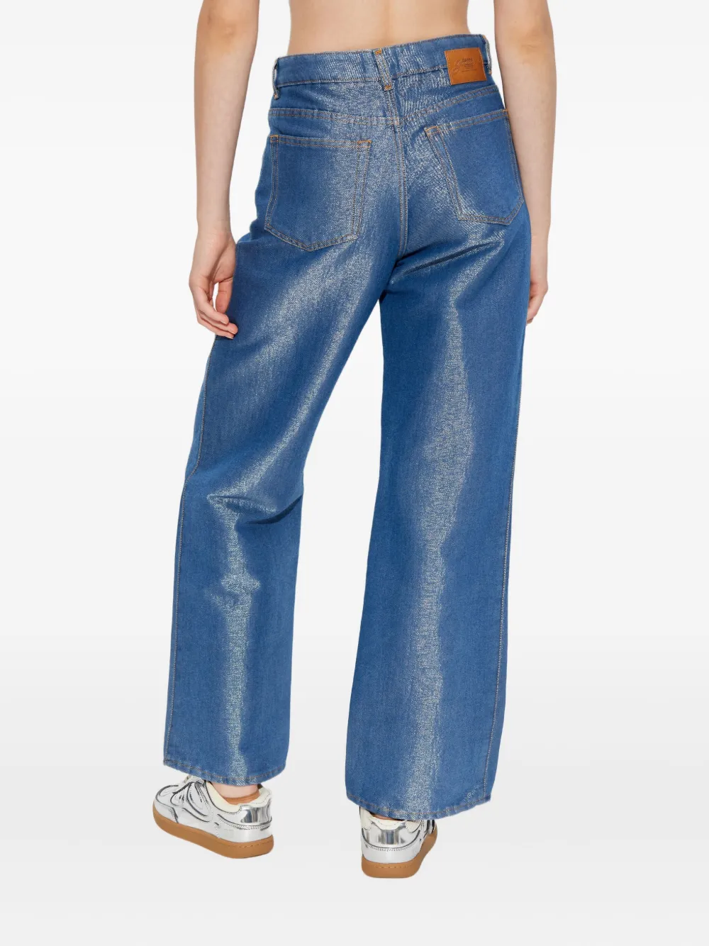 GANNI Jeans met metallic-effect Blauw