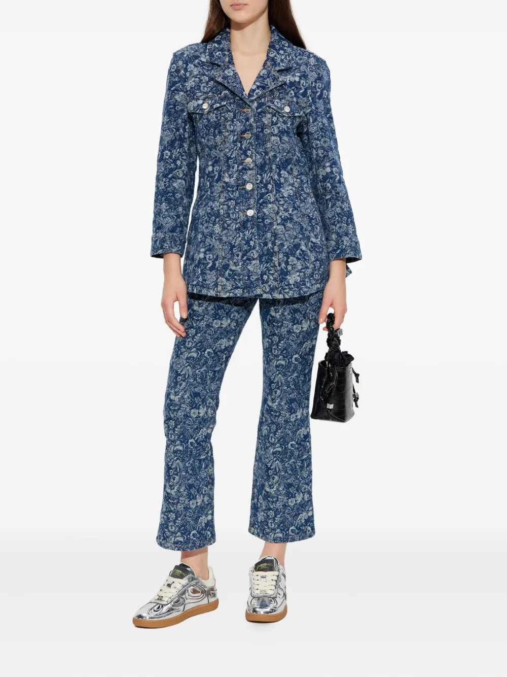 GANNI floral denim jeans - Blauw