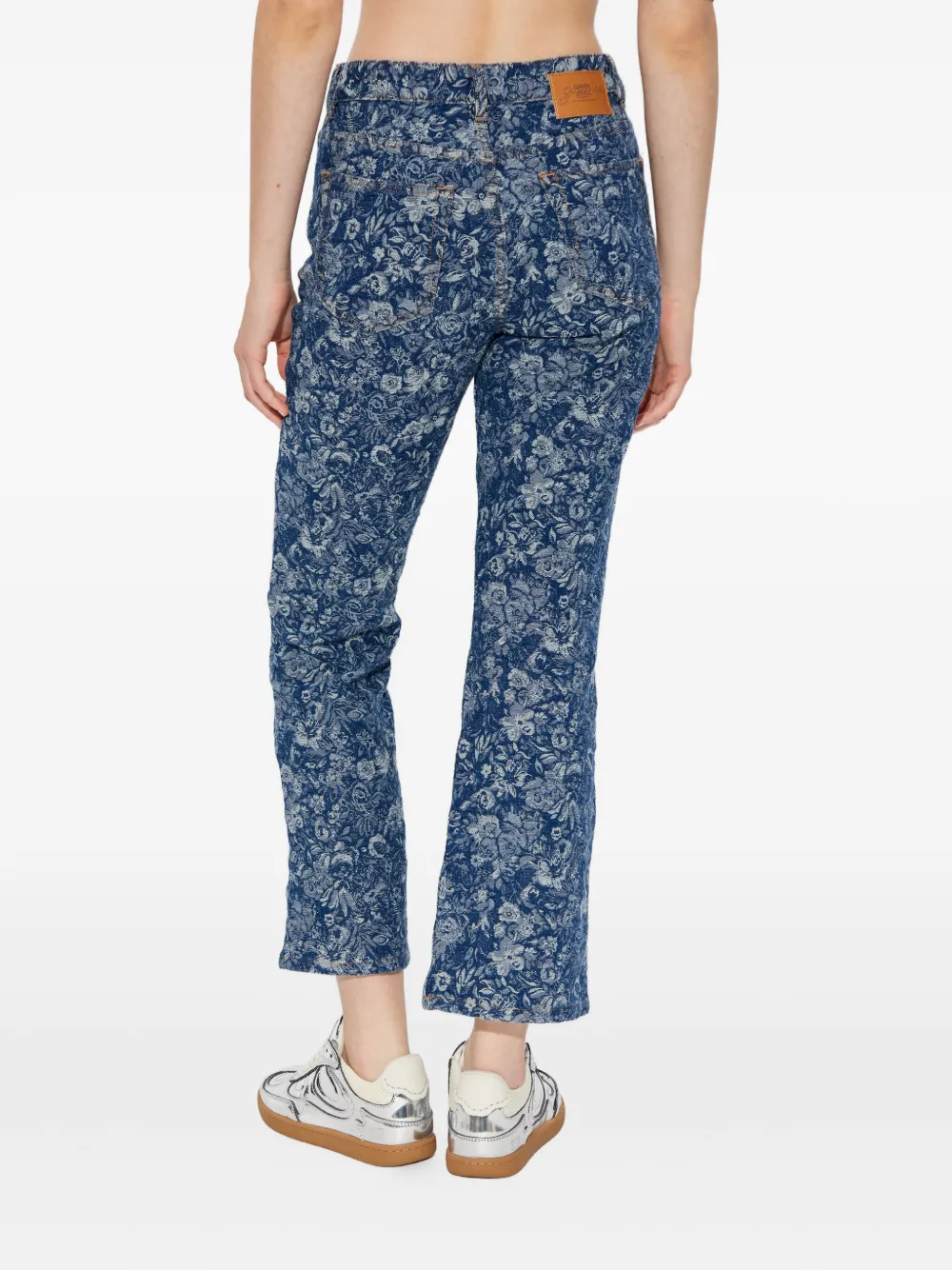 GANNI Jeans met bloemen-jacquard Blauw