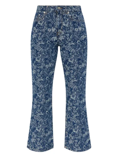 GANNI floral-jacquard jeans