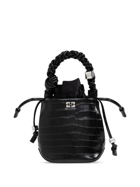 GANNI croc-embossed tote bag