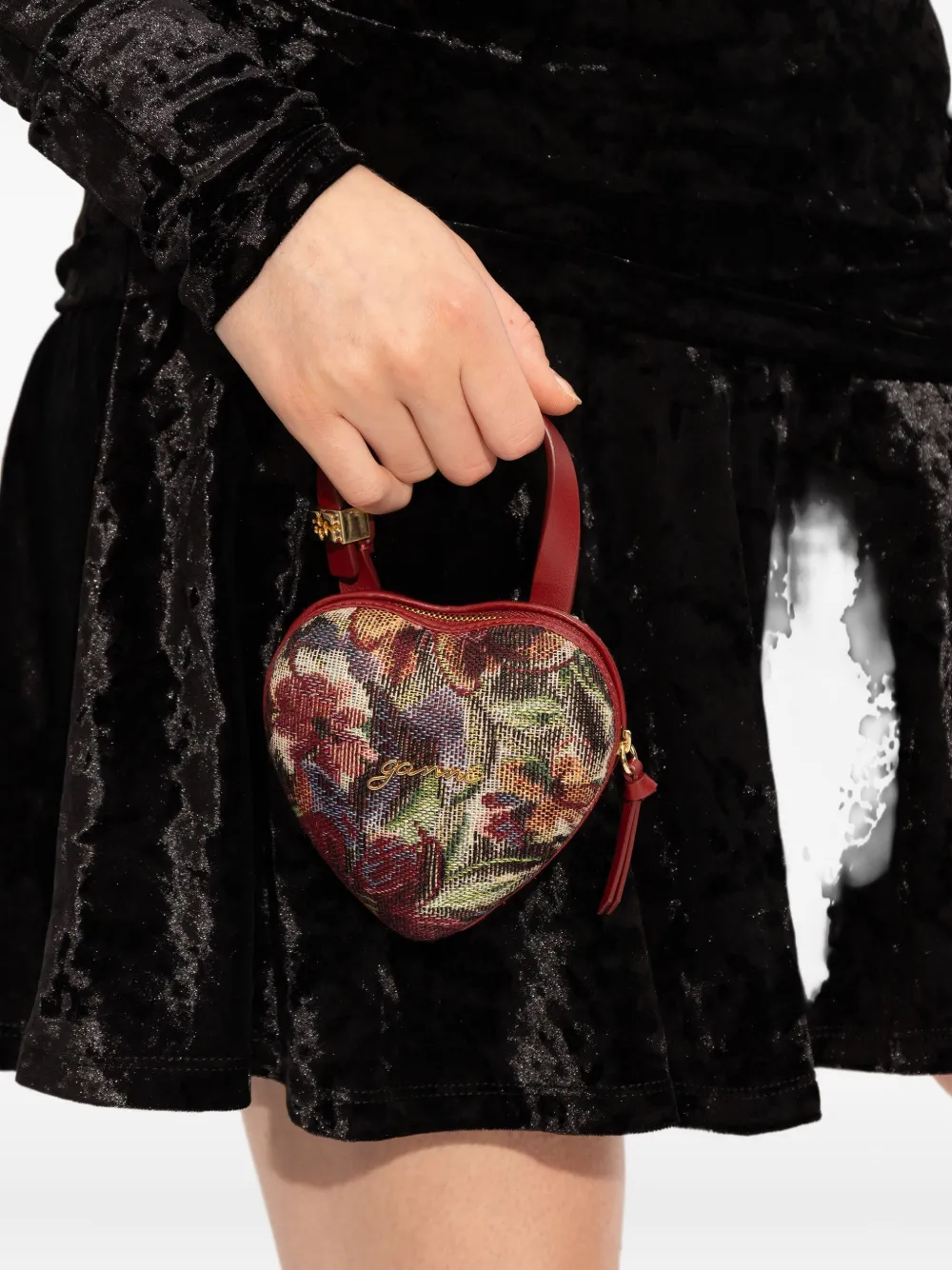 GANNI nano Tapestry tote bag - Rood