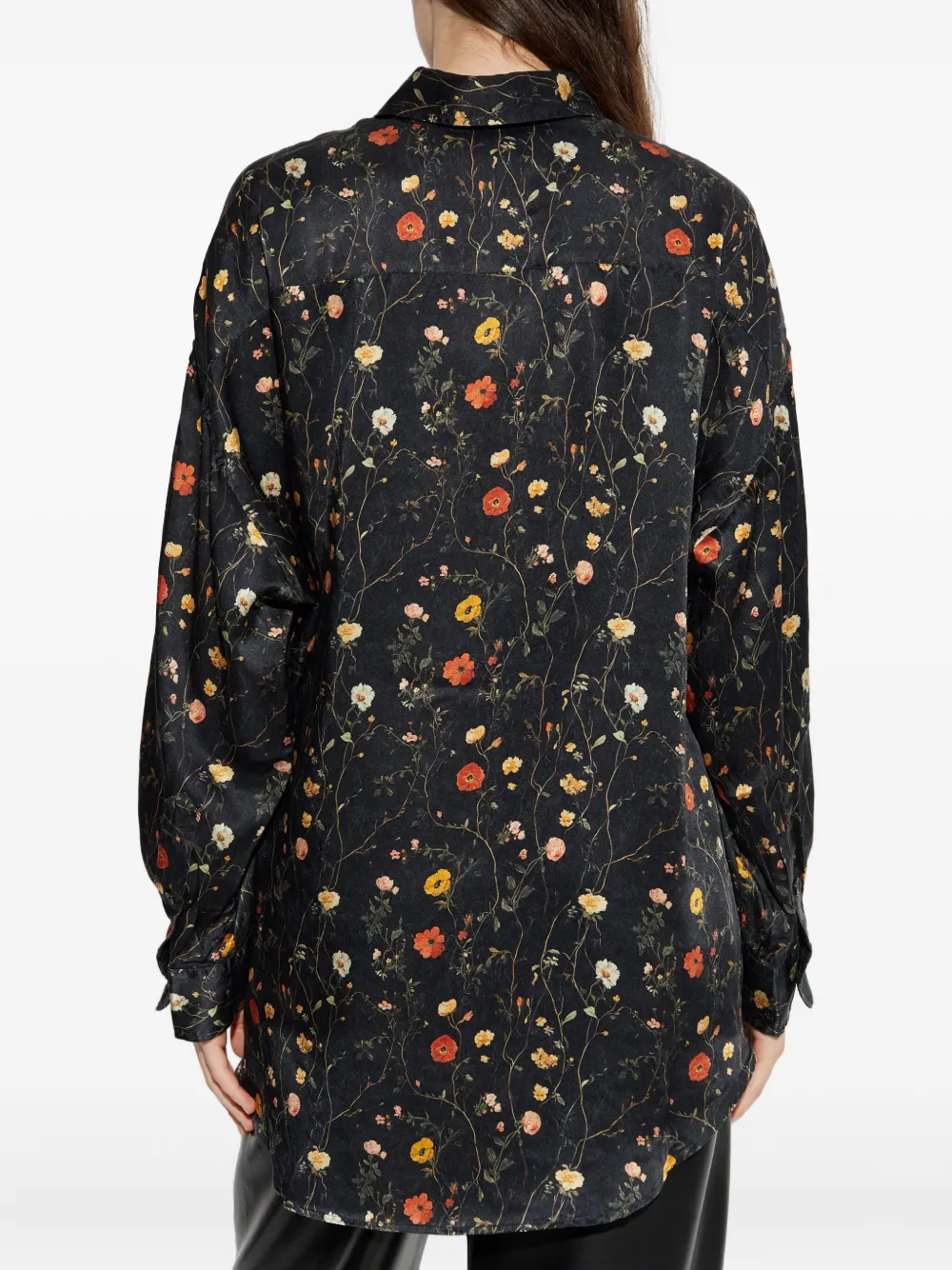 R13 Floral-print Shirt In Black