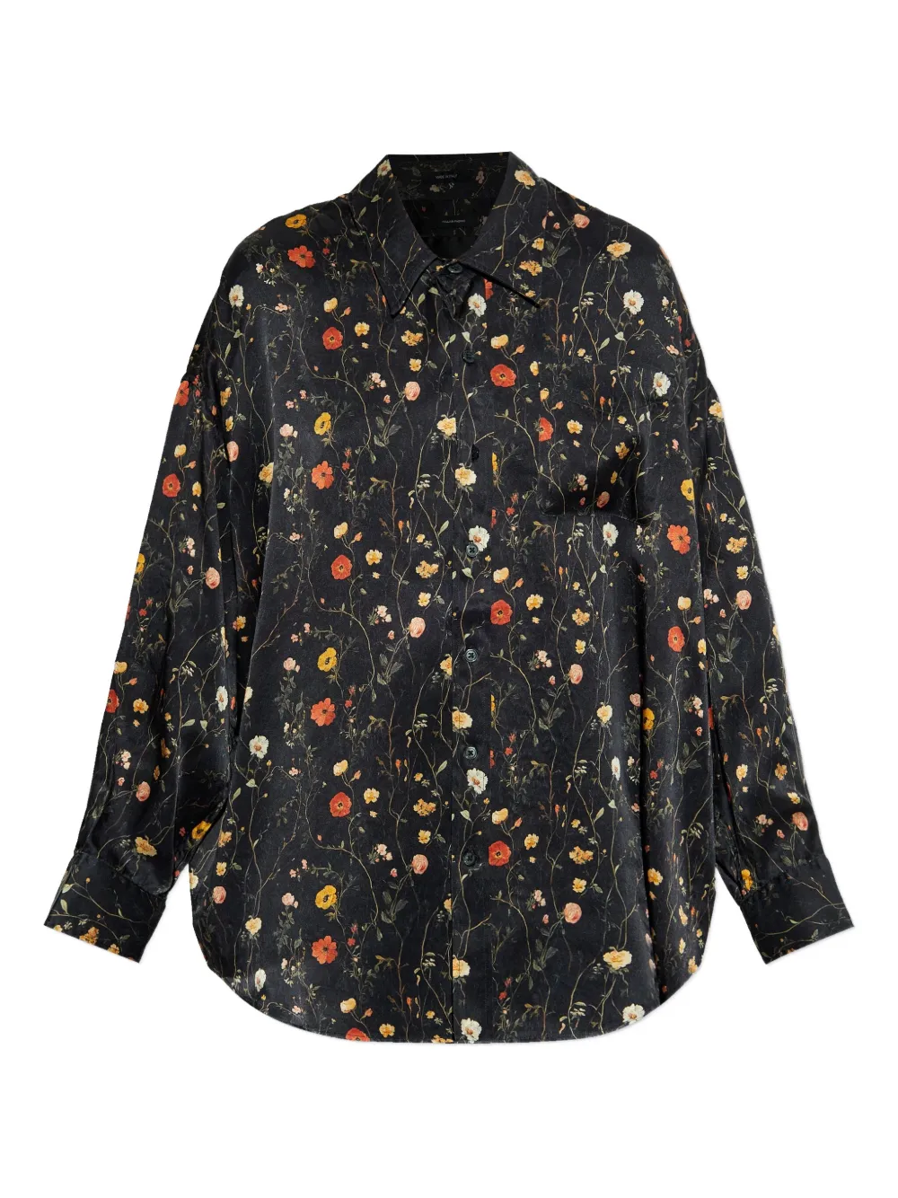 R13 Floral-print Shirt In Black