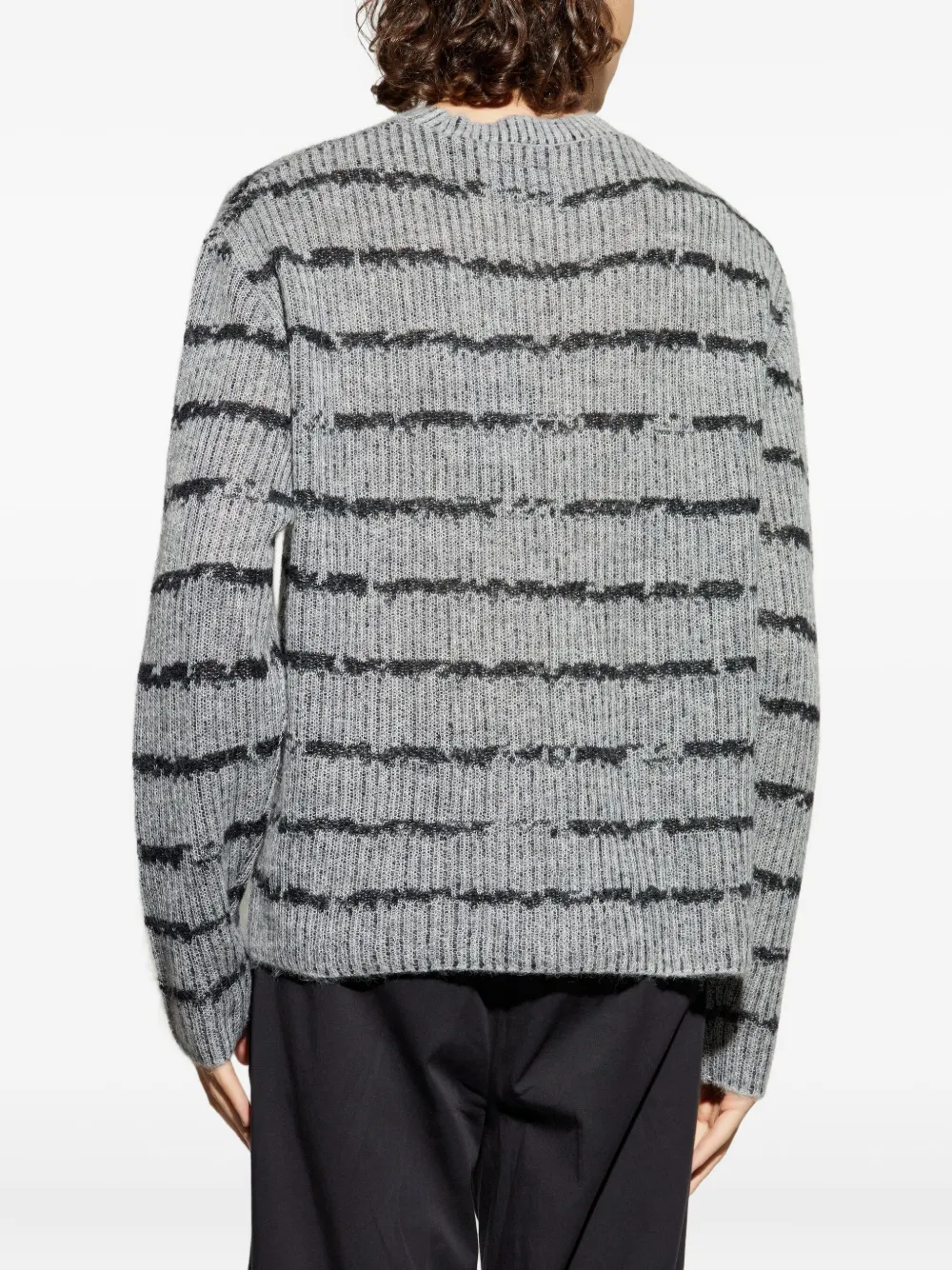 AllSaints Dissolved gestreepte trui Grijs