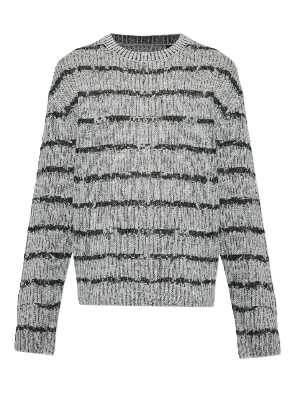 AllSaints Gestreifter Dissolved Pullover | Grau | Image 1