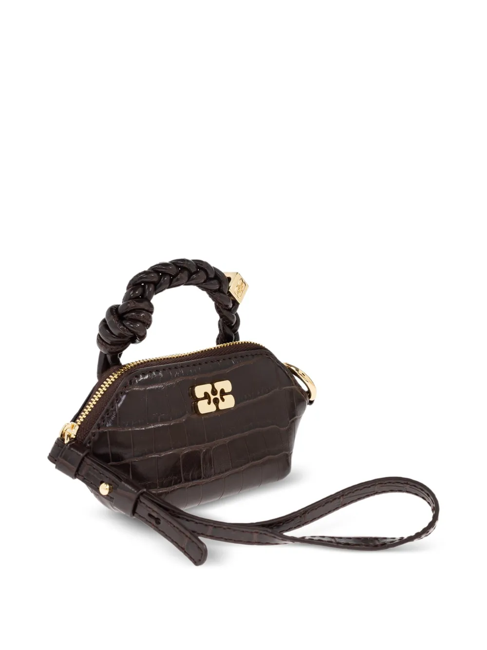 GANNI Shopper met krokodillen-reliëf Bruin