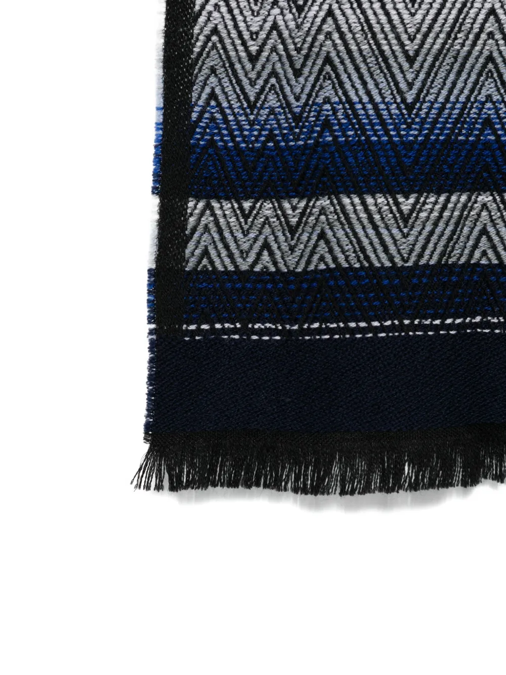 Missoni Sjaal met chevron-patroon en franje Zwart