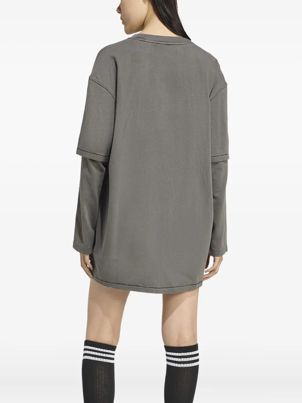 Adidas Originals Logo-embroidered T-shirt In Gray