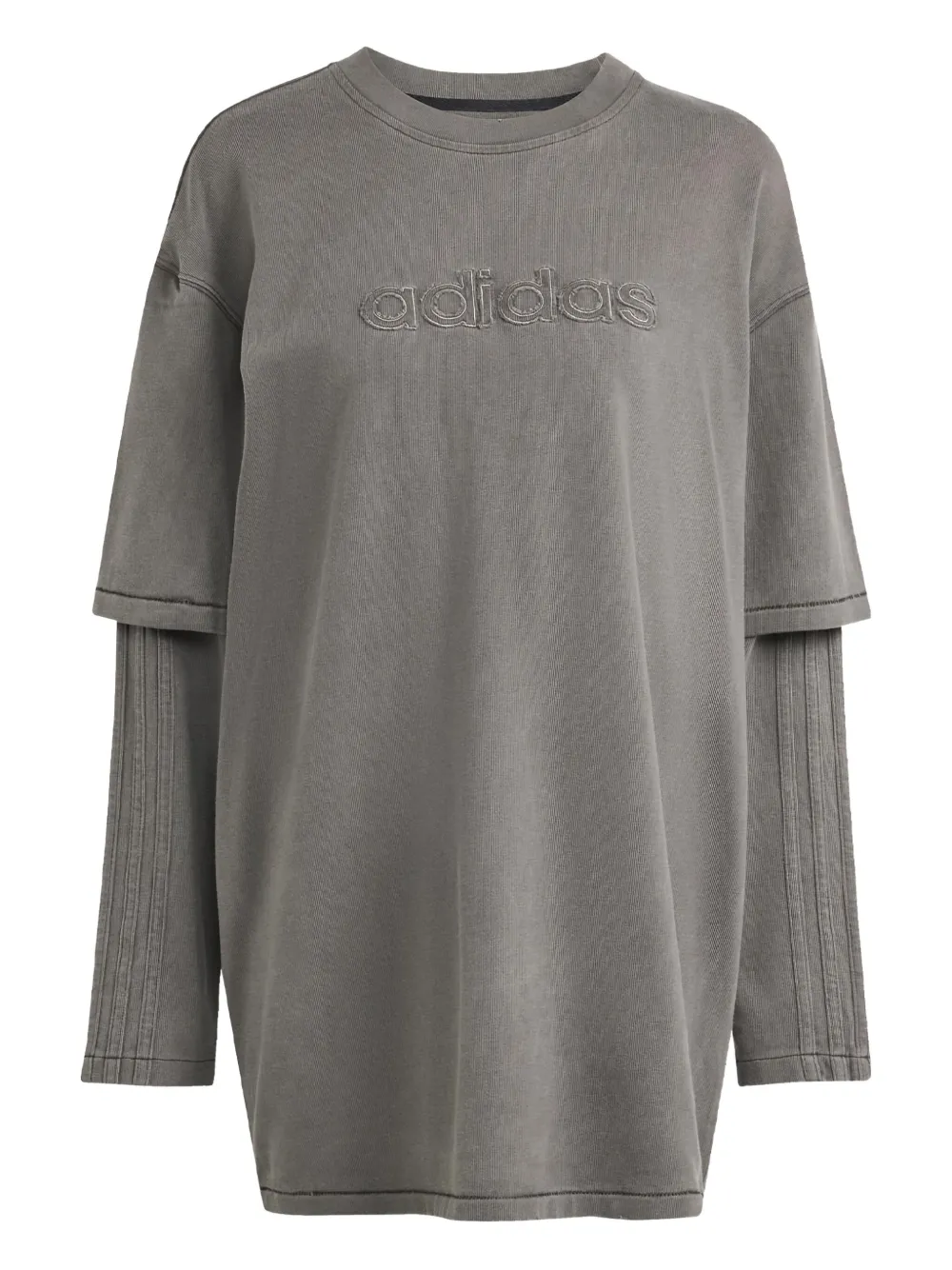 Adidas Originals Logo-embroidered T-shirt In Gray