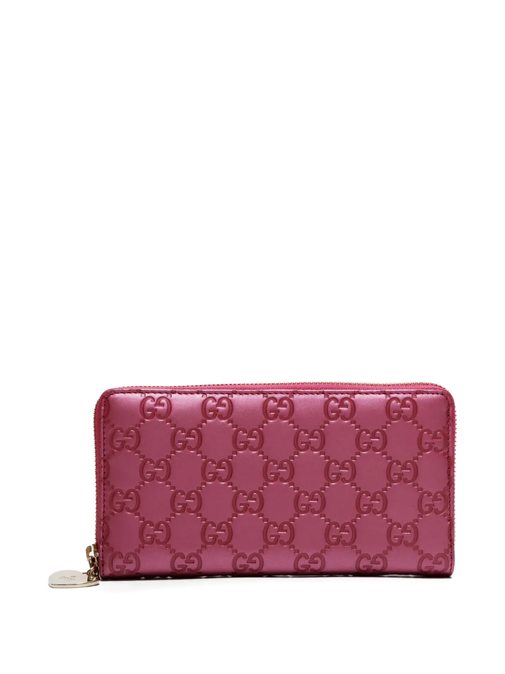 Pre-owned Gucci 2000-2020s Gg Shima Zippy Wallet In Pink