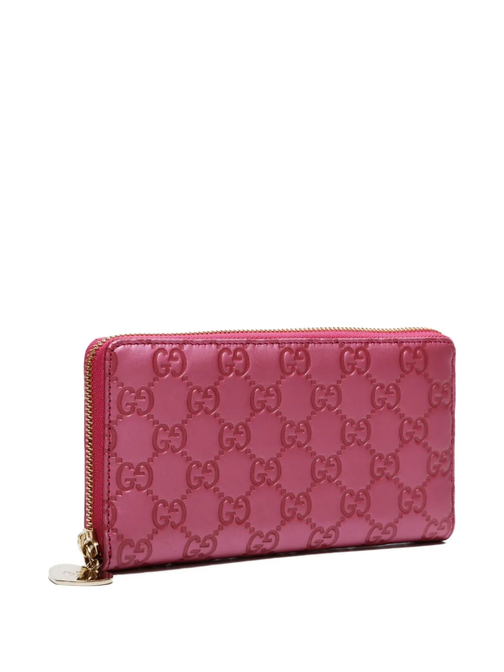 Pre-owned Gucci 2000-2020s Gg Shima Zippy Wallet In Pink