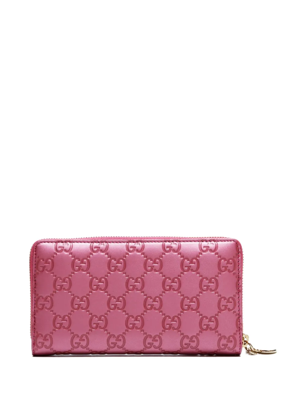 Pre-owned Gucci 2000-2020s Gg Shima Zippy Wallet In Pink