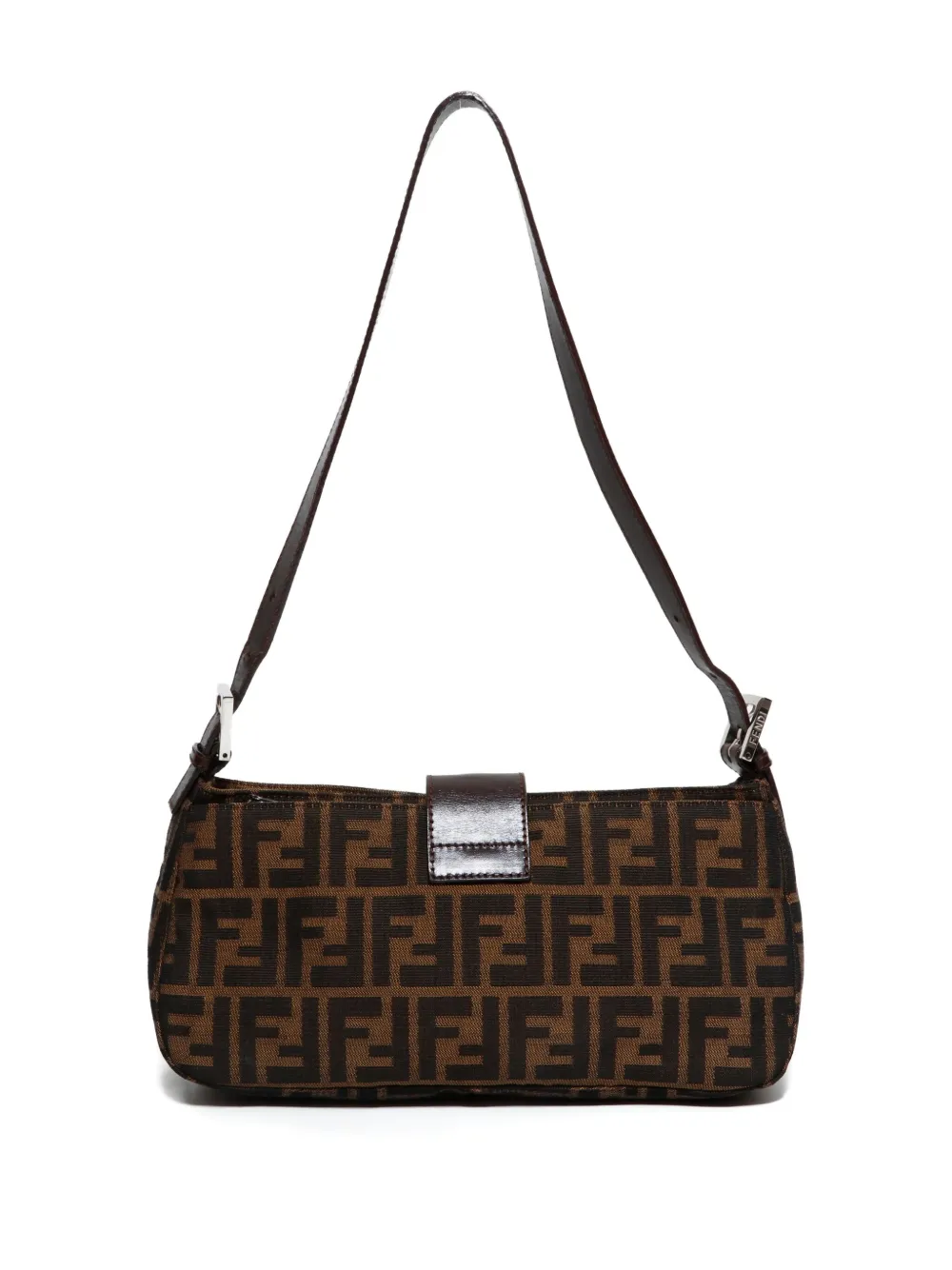 Pre-owned Fendi 1990-2000s Zucca Canvas Shoulder Bag In Brown