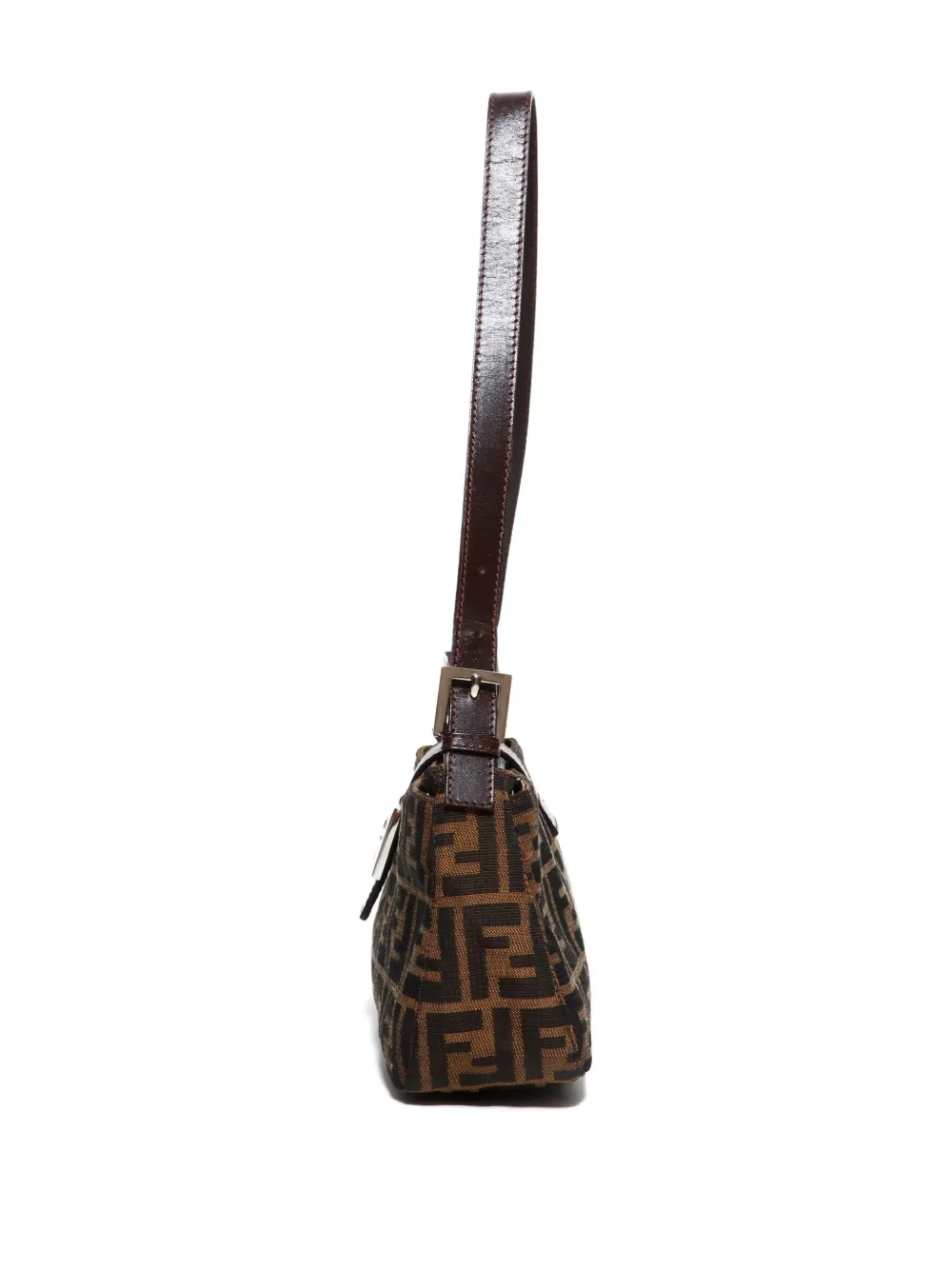 Pre-owned Fendi 1990-2000s Zucca Canvas Shoulder Bag In Brown