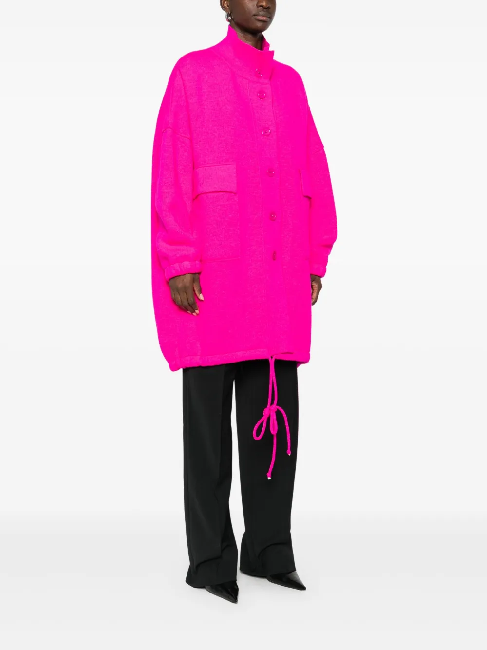 Laboratorio Capri Pocketed Buttoned Single-breasted Coat In Pink
