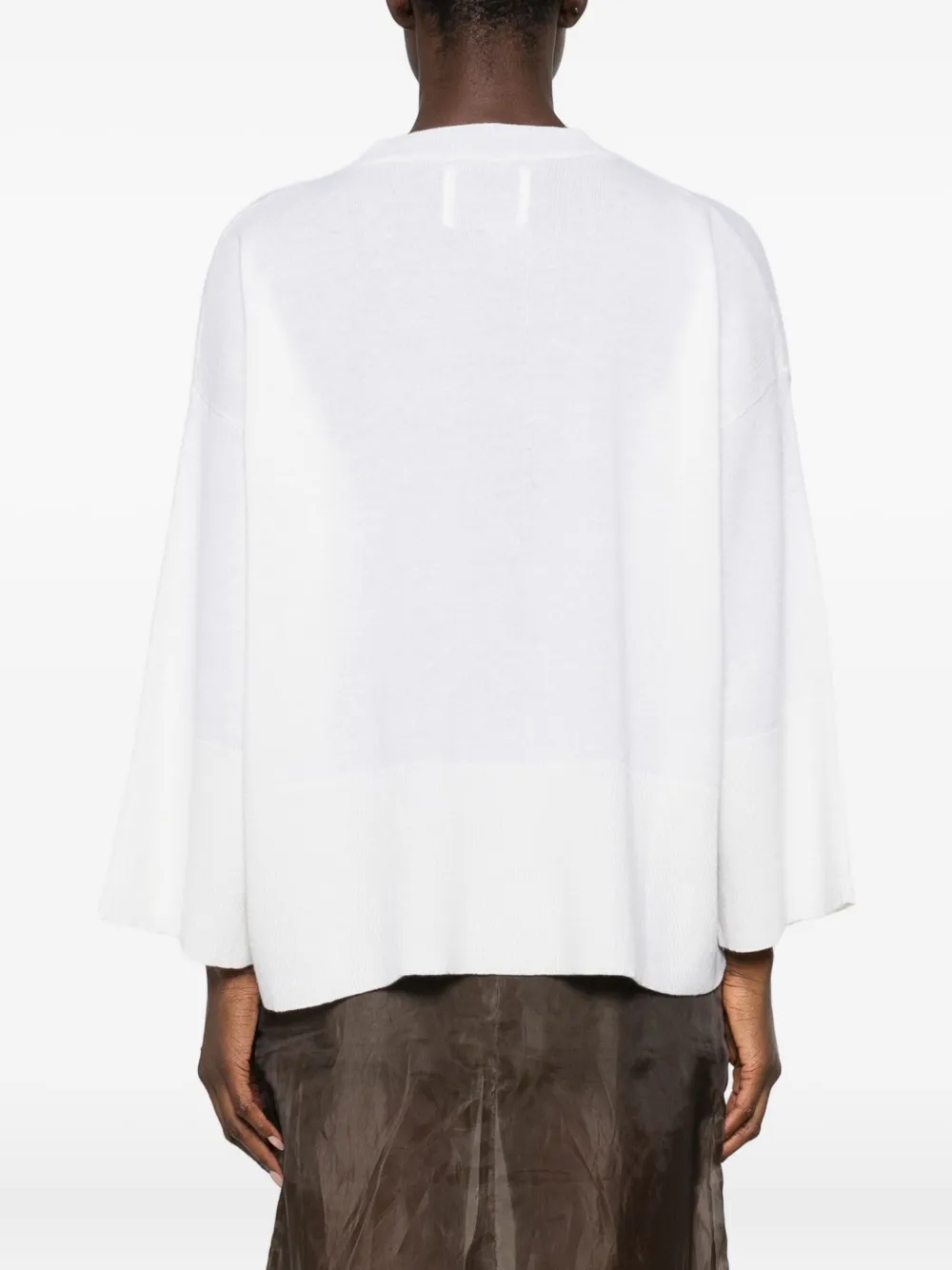 Laboratorio Capri Wide-sleeve Knitted Sweater In Brown