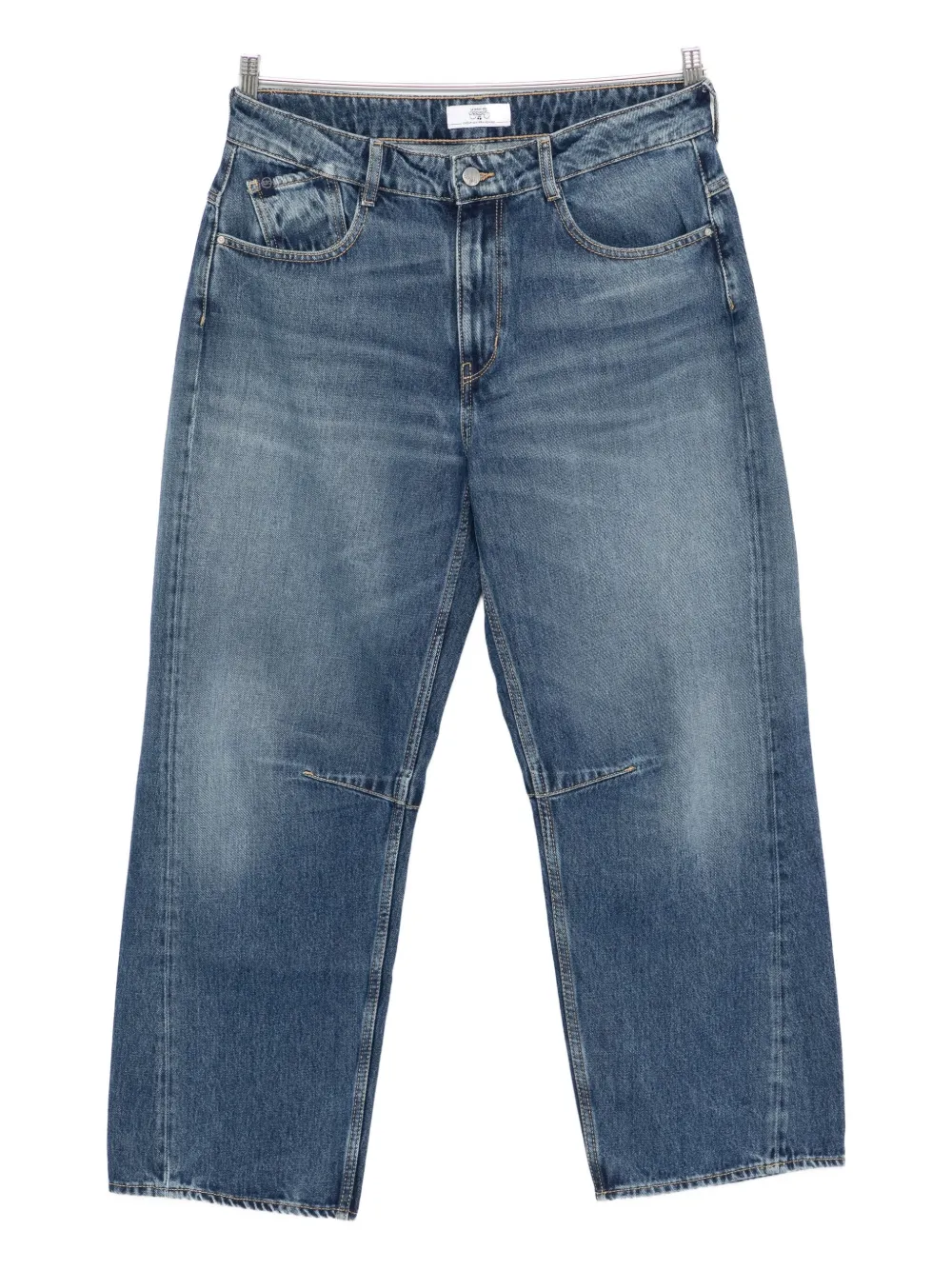 Les Temps Des Cerises Detailed Denim Wide-leg Jeans In Blue