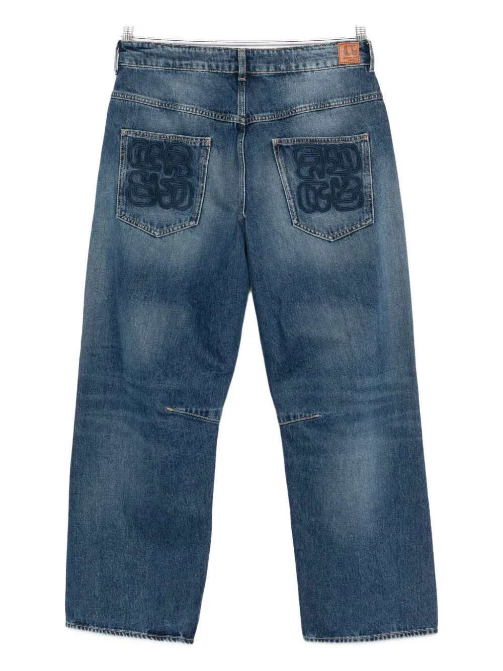 Les Temps des Cerises detailed denim wide-leg jeans - Blauw