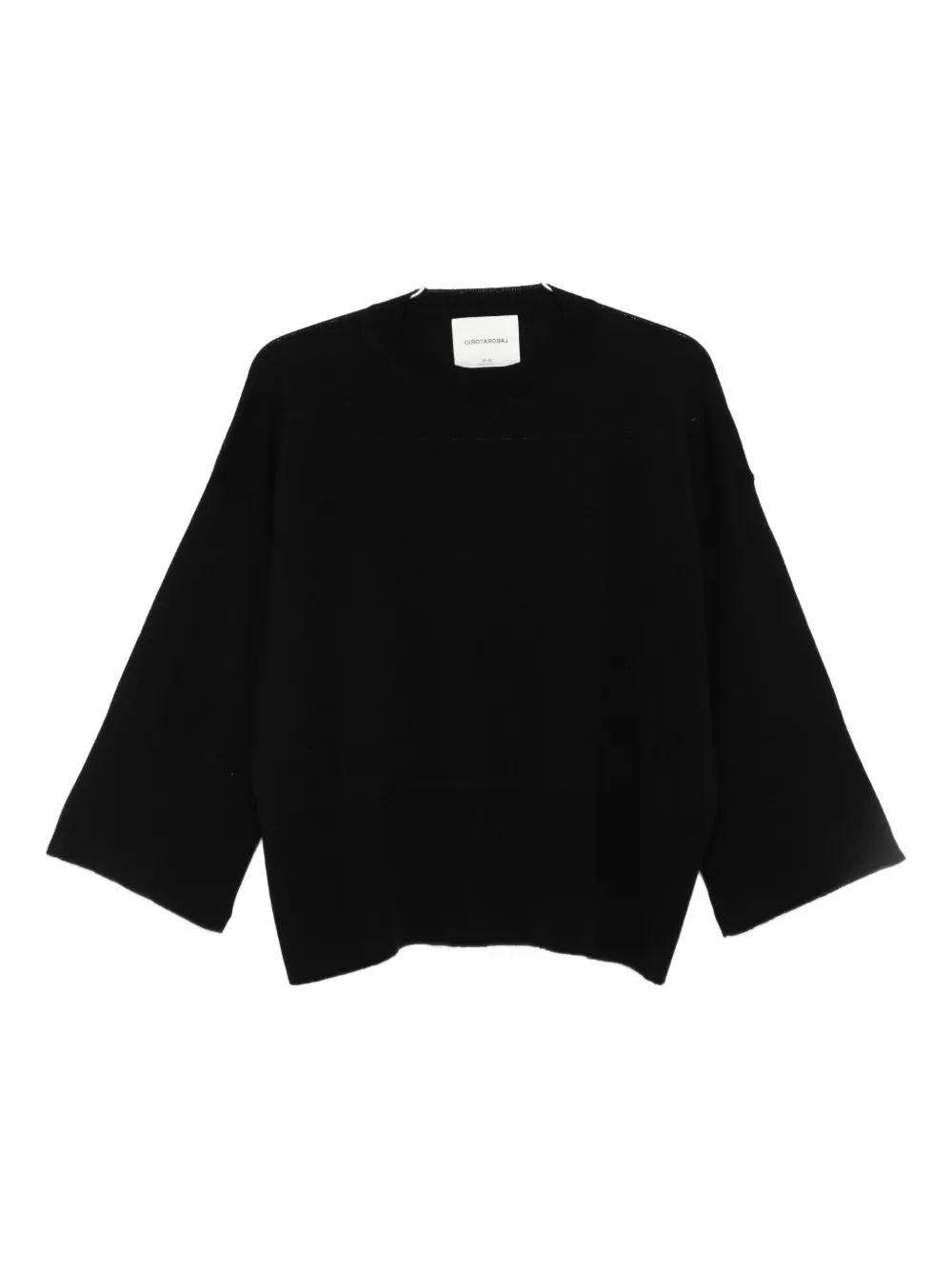 Laboratorio Capri Wide-sleeves Knitted Sweater In Black