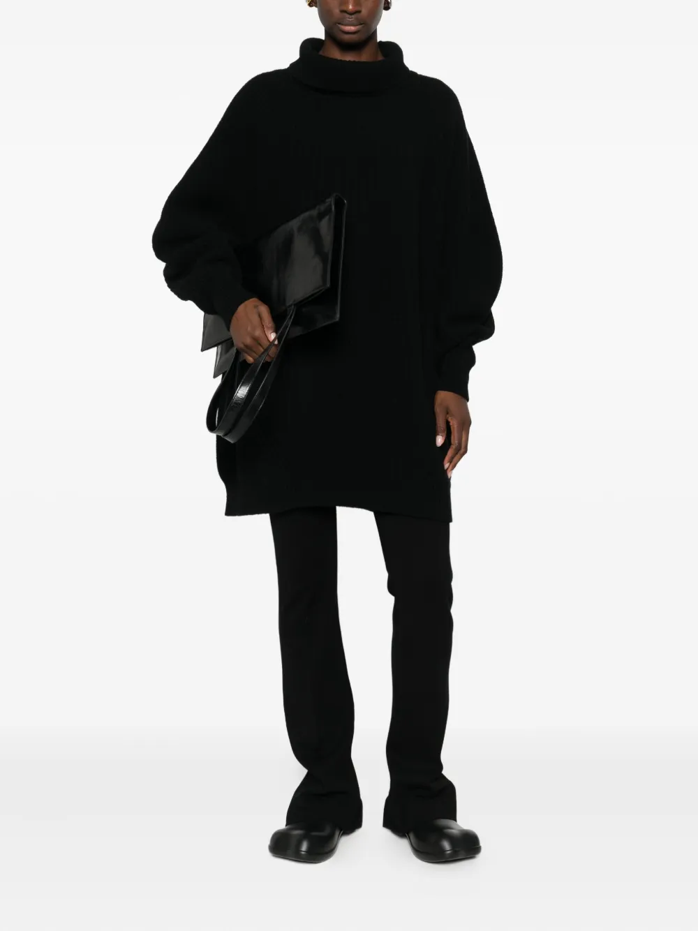 Laboratorio Capri Roll-neck Knitted Sweater In Black