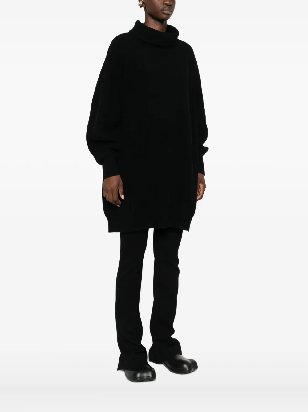 Laboratorio Capri Roll-neck Knitted Sweater In Black