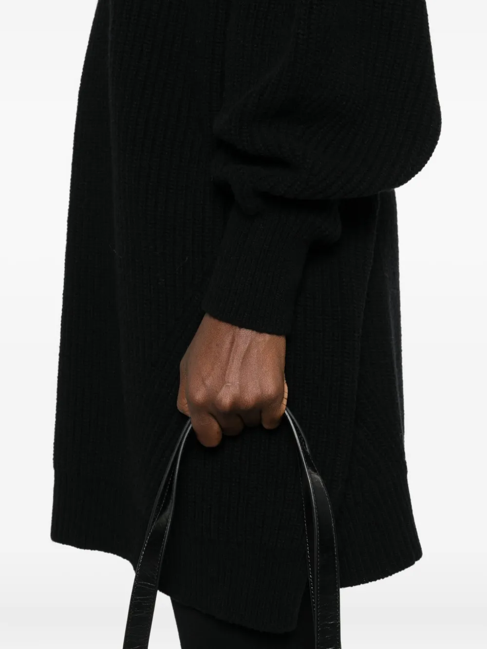 Laboratorio Capri Roll-neck Knitted Sweater In Black