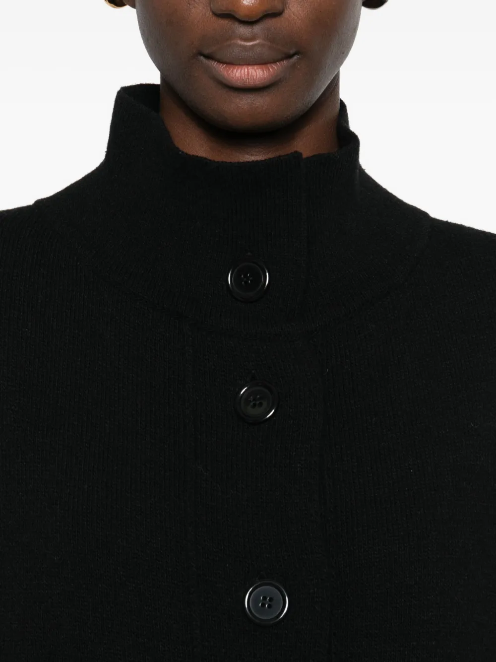 Laboratorio Capri Buttoned Pocketed Single-breasted Coat In Black