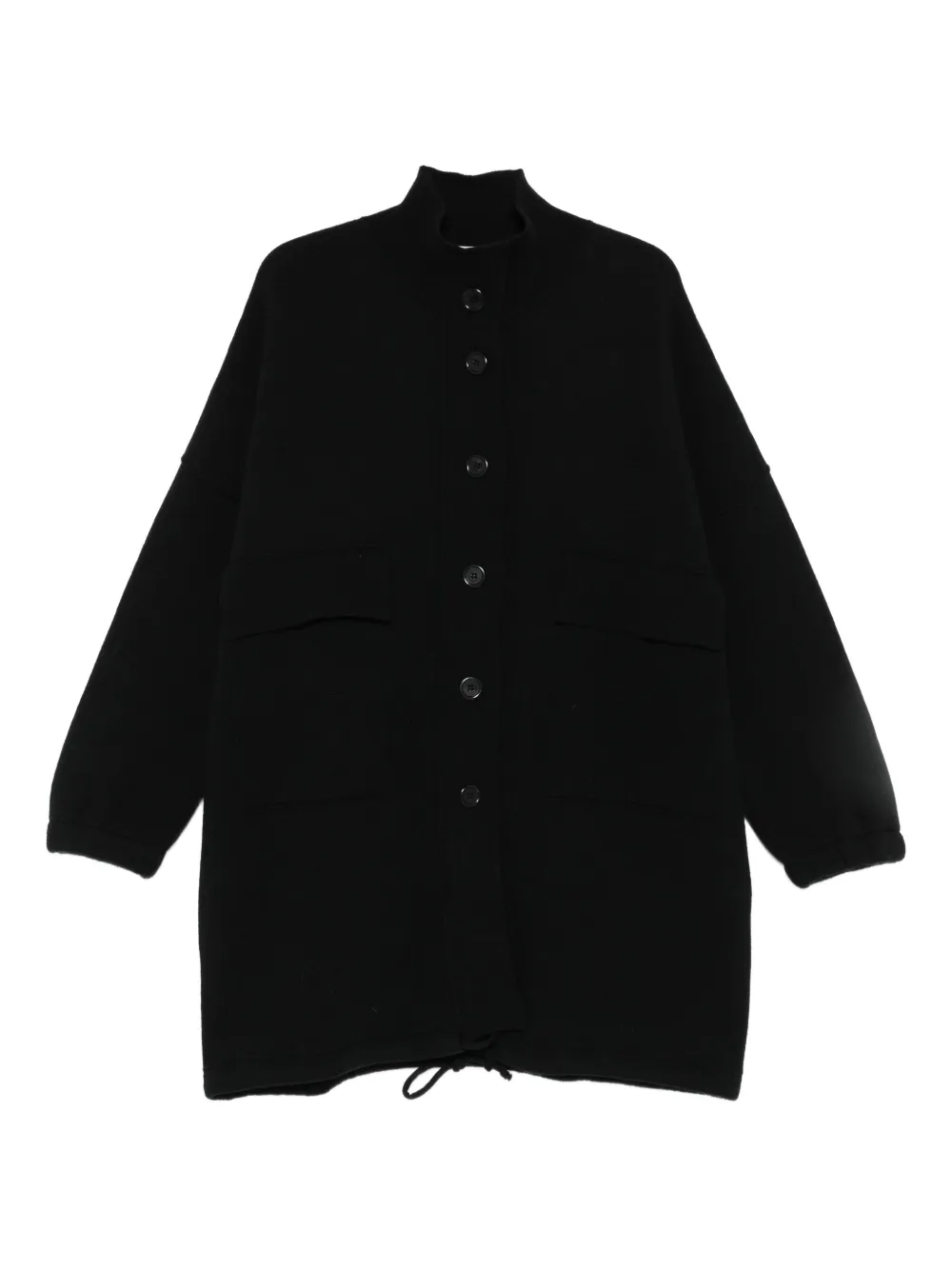 Laboratorio Capri Buttoned Pocketed Single-breasted Coat In Black