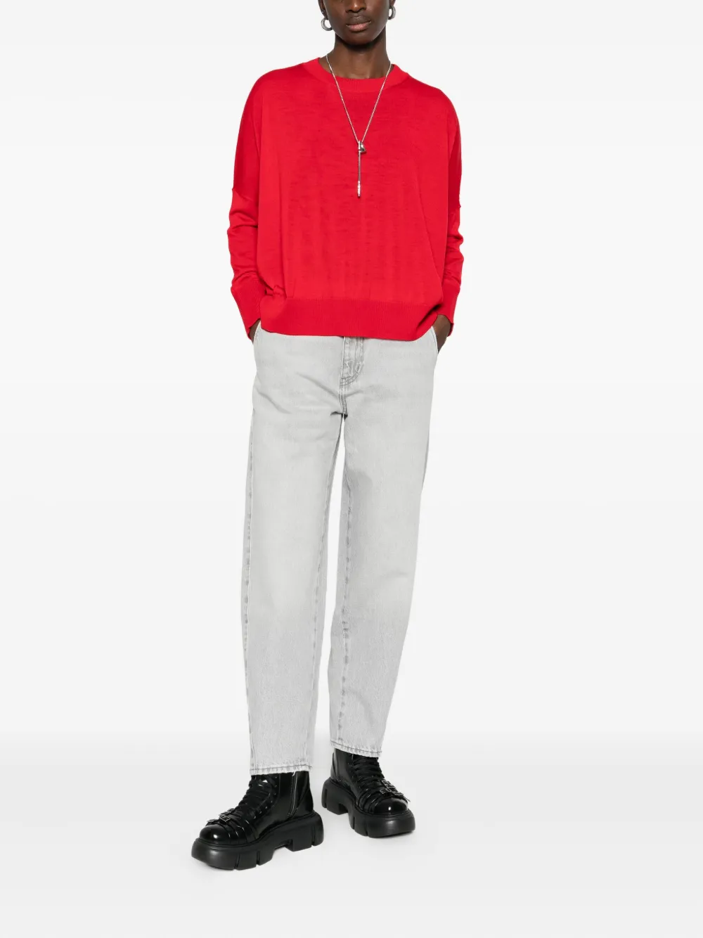 Laboratorio Capri Knitted Sweater In Red