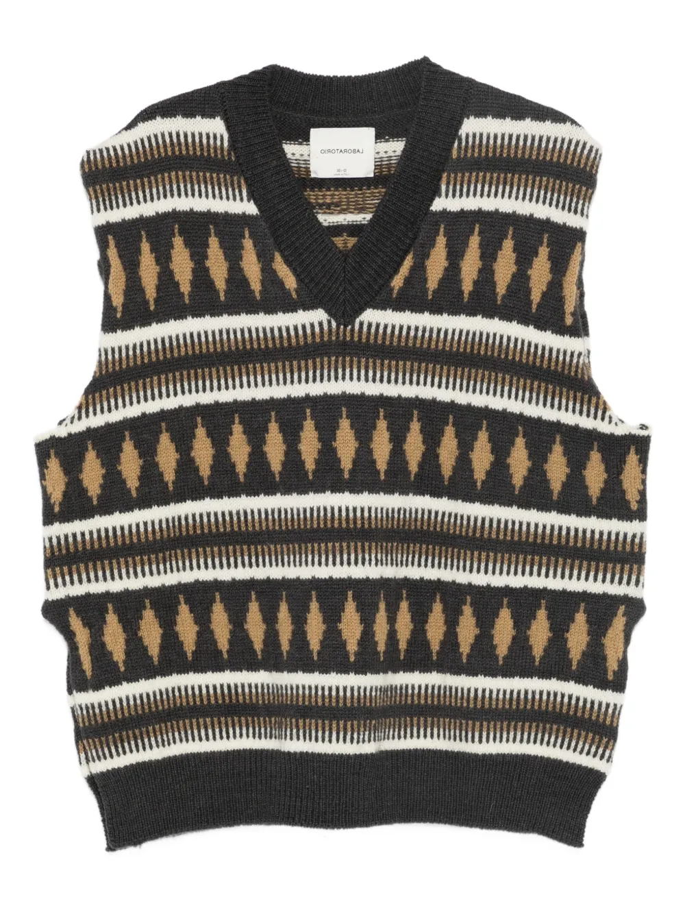 LABORATORIO CAPRI diamond-pattern vest - Marrone