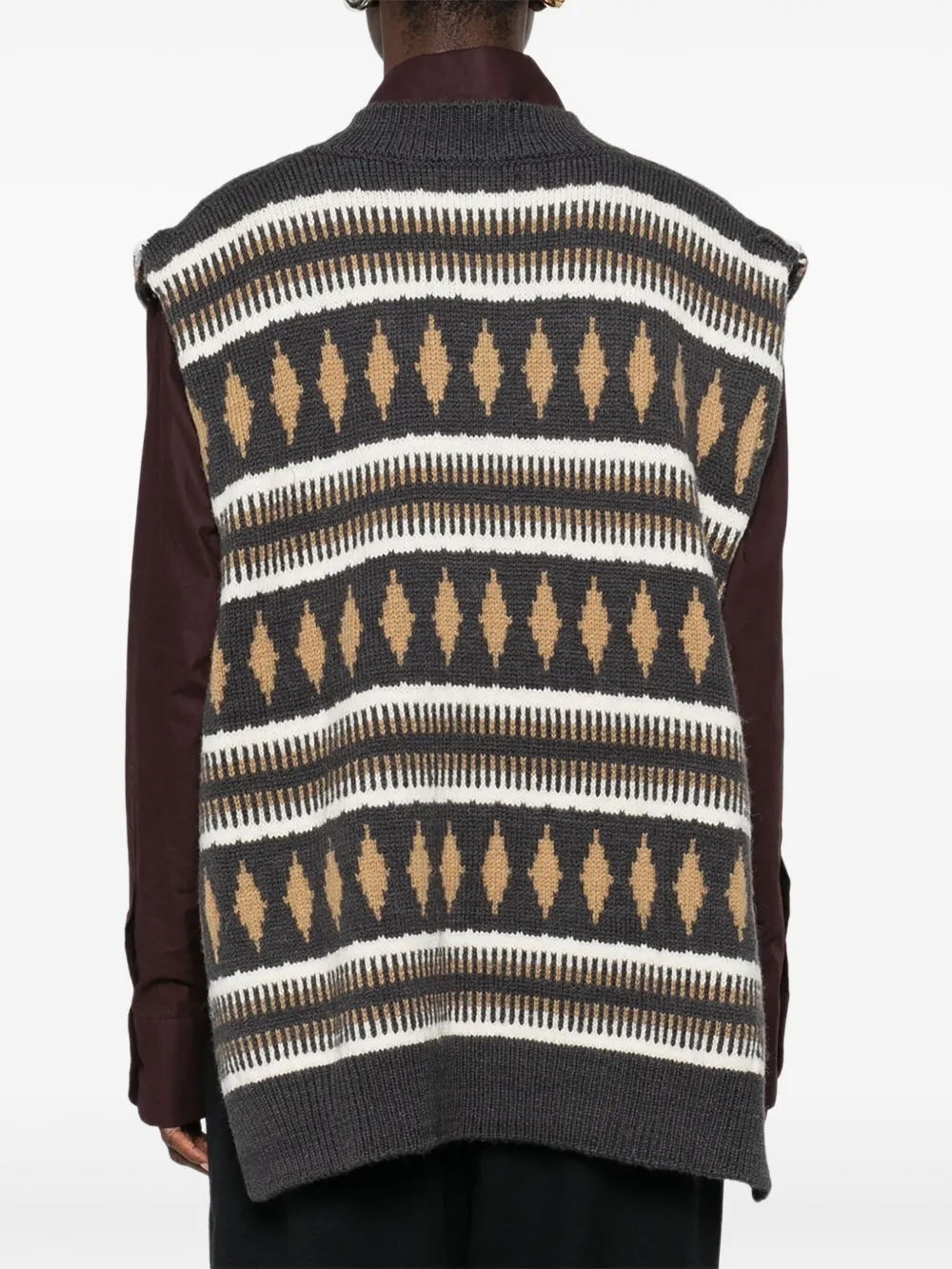 LABORATORIO CAPRI Spencer met patroon Bruin