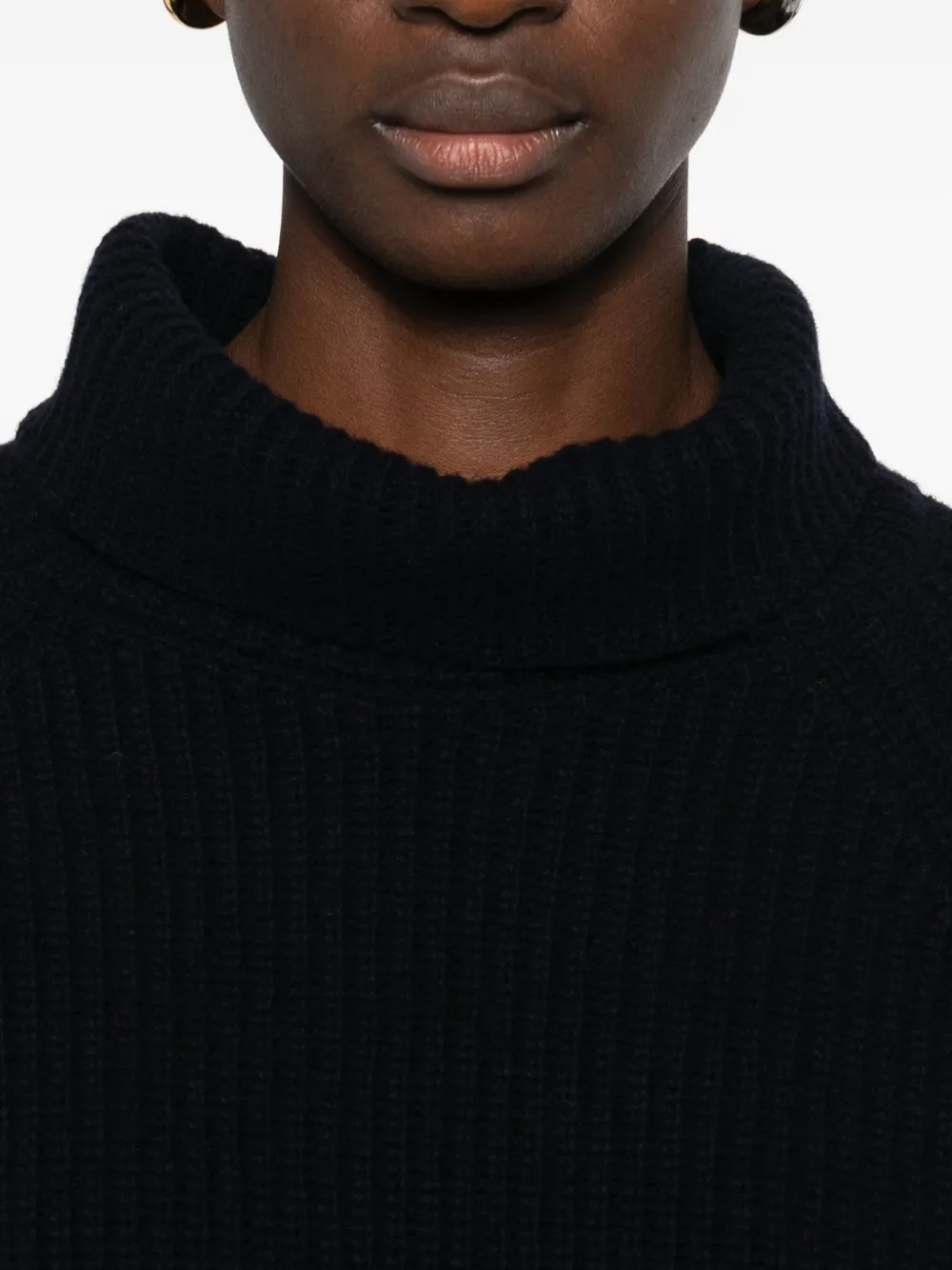 Laboratorio Capri Roll-neck Knitted Sweater In Blue