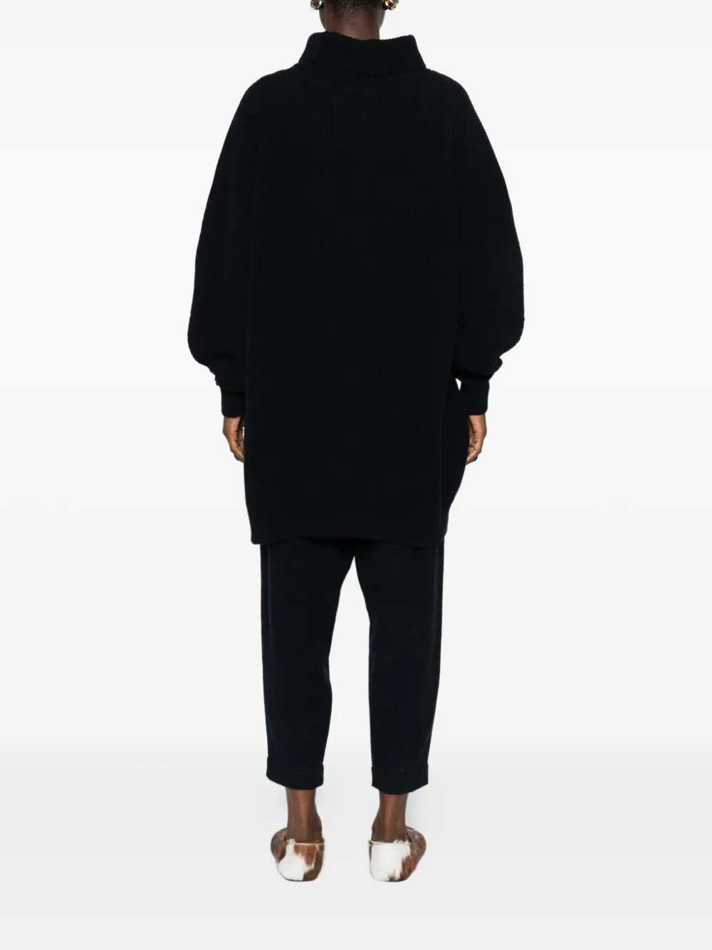 Laboratorio Capri Roll-neck Knitted Sweater In Blue