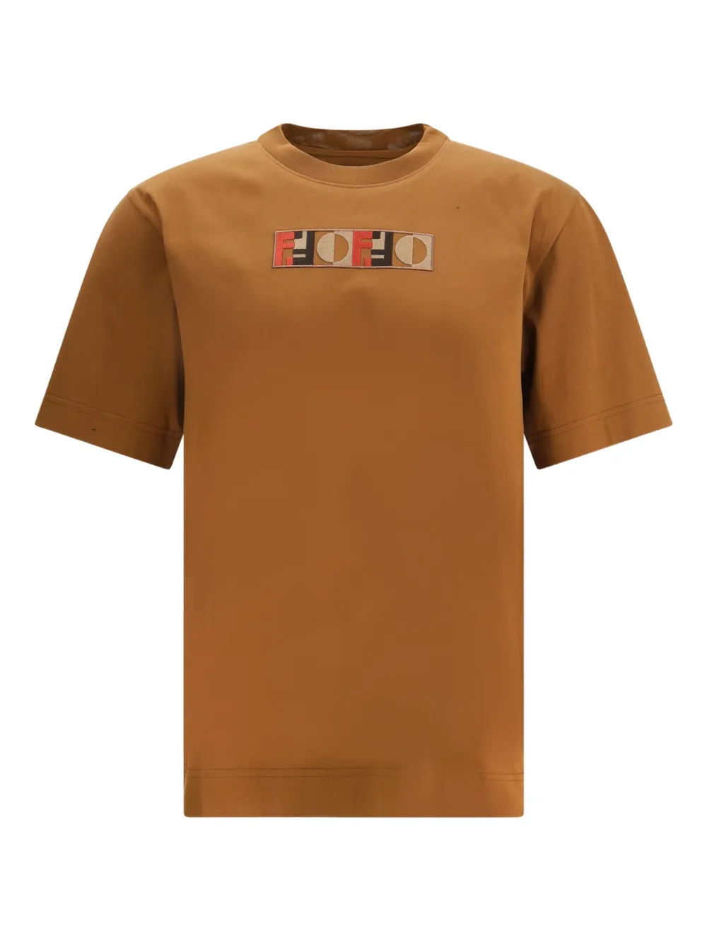 FENDI playera con logo bordado | marrón | Image 1