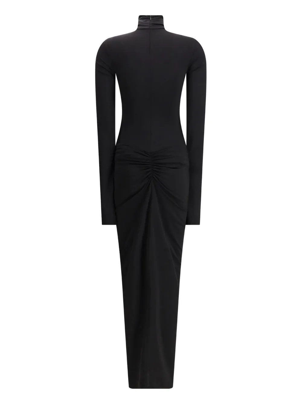 The Andamane Turtleneck Gathered Warwick Dress In Black