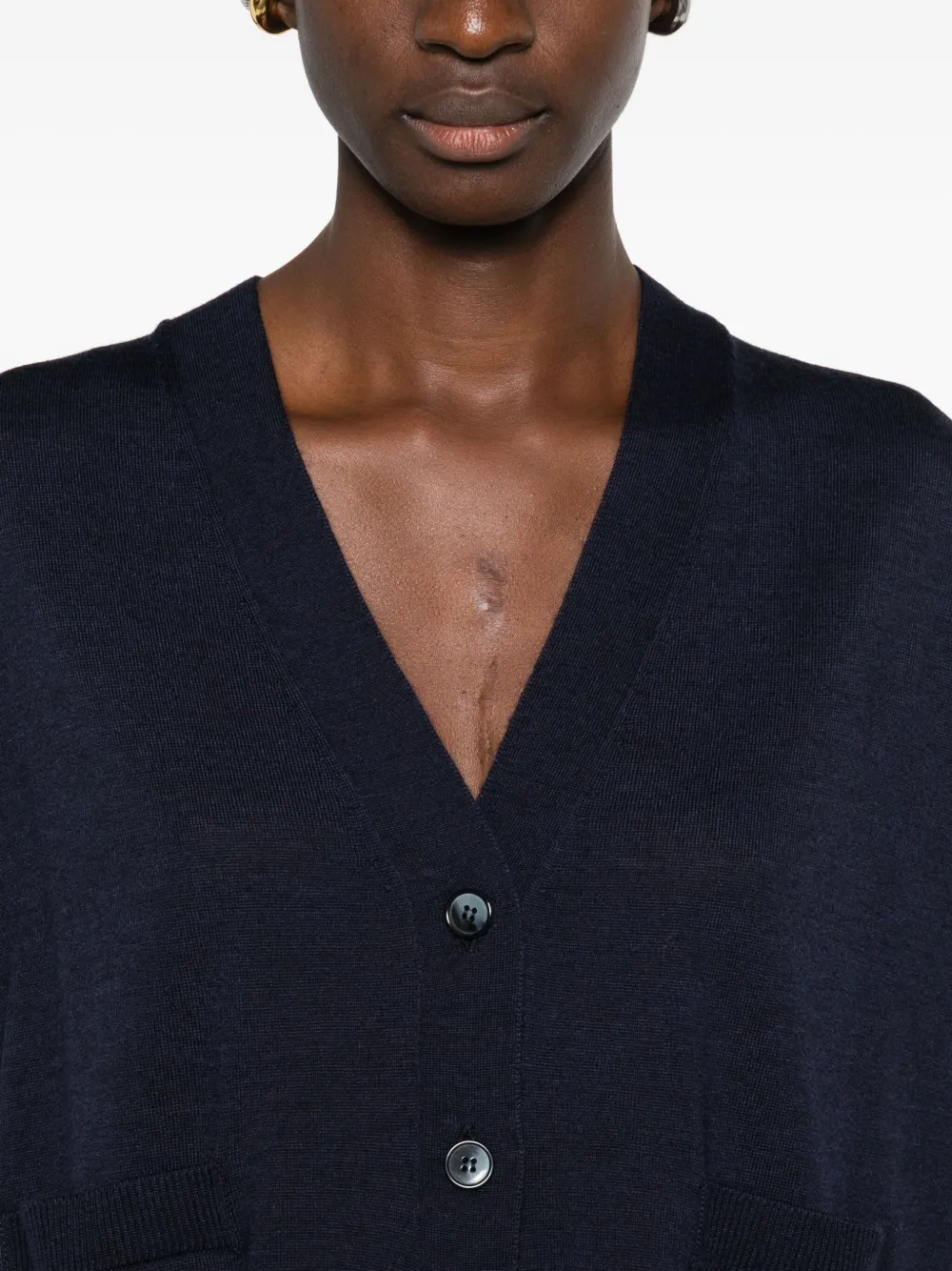 Laboratorio Capri Pocketed Buttoned Cardigan In Blue