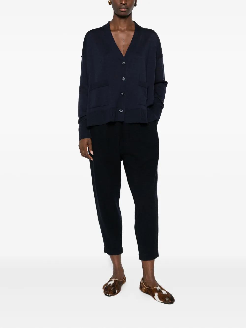Laboratorio Capri Pocketed Buttoned Cardigan In Blue