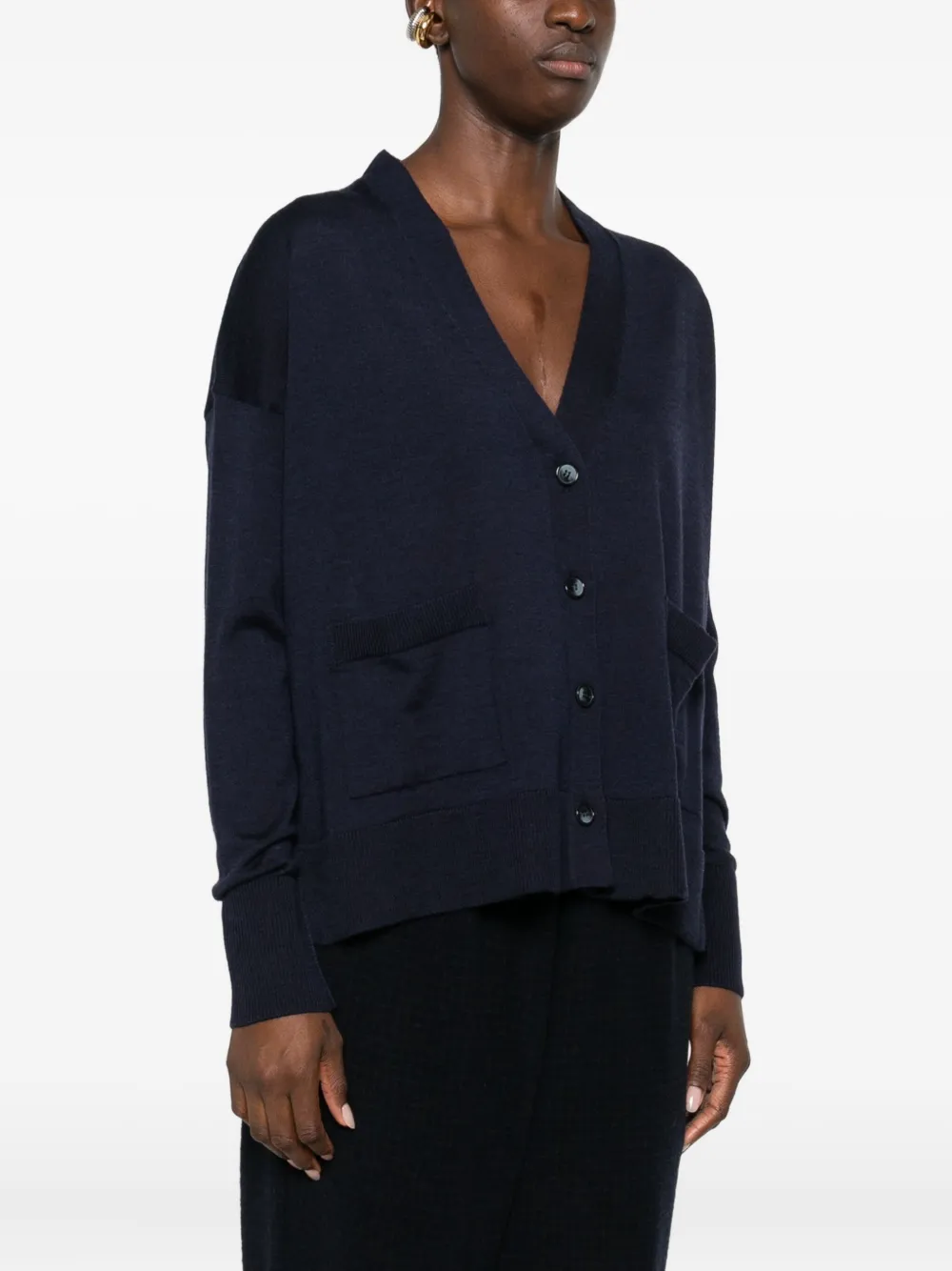 Laboratorio Capri Pocketed Buttoned Cardigan In Blue