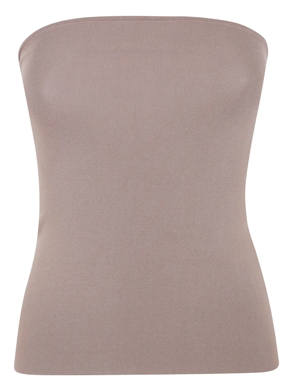 Entire Studios Ribbed-knit Strapless Top In Purple
