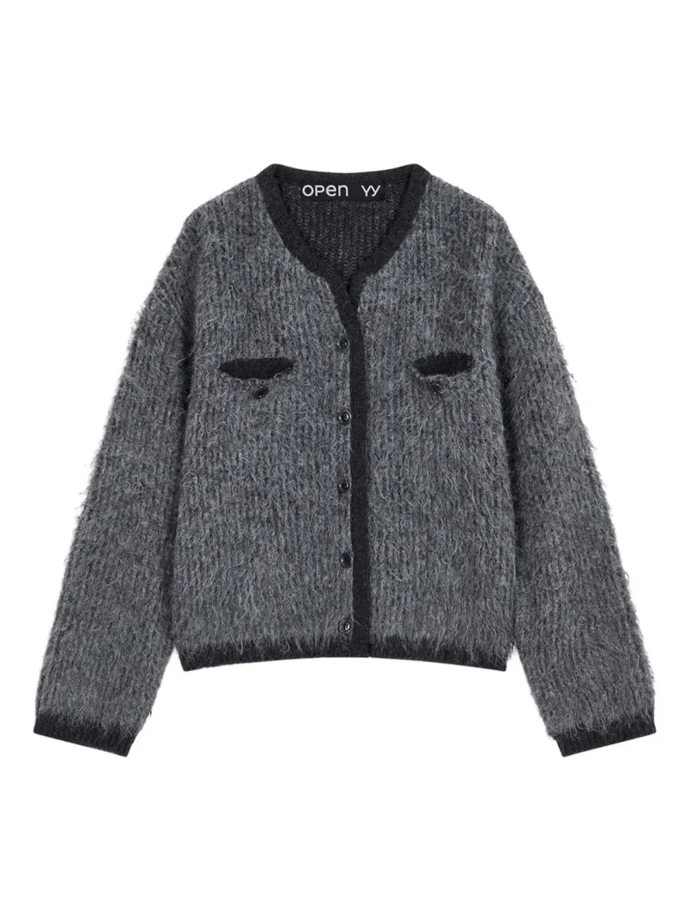 Open YY Shaggy cardigan | Grey | Image 1