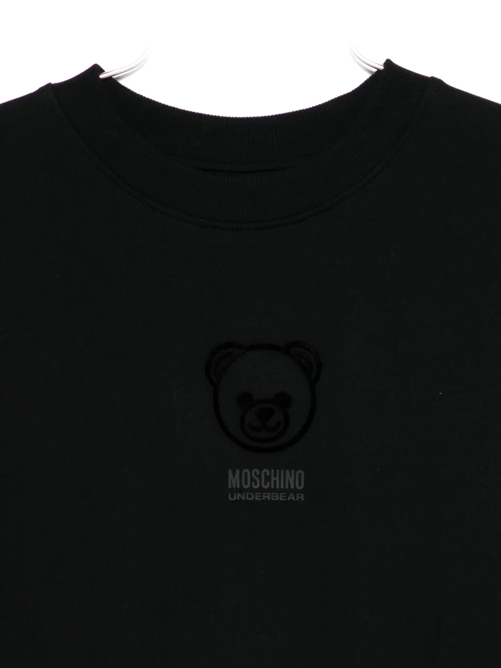 Moschino Relaxed Fit Black Cotton Sweatshirt With Embroidered Logo In Black