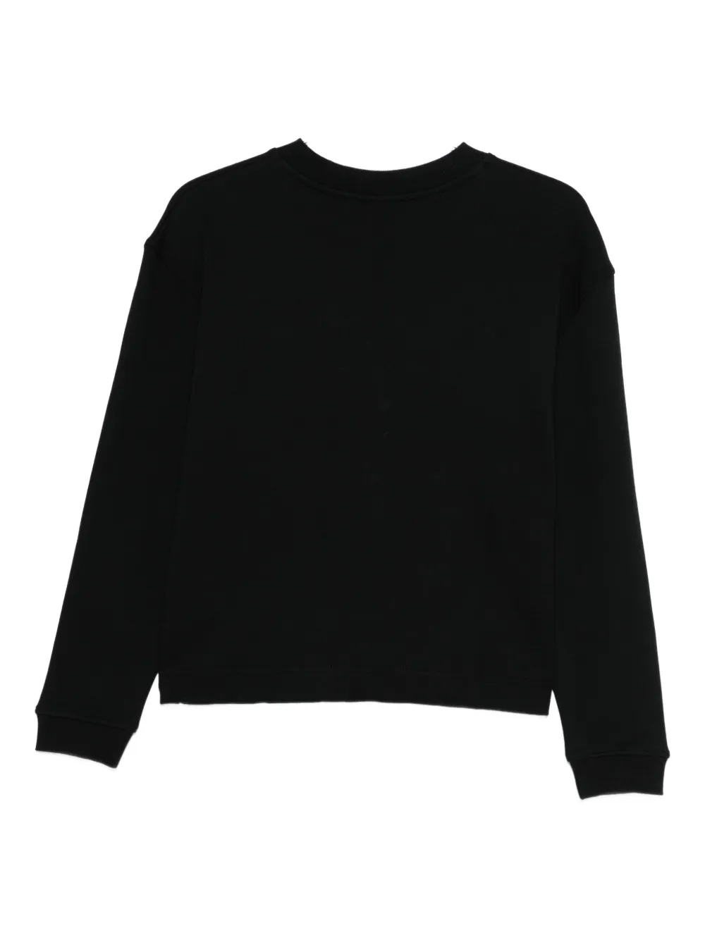 Moschino Relaxed Fit Black Cotton Sweatshirt With Embroidered Logo In Black
