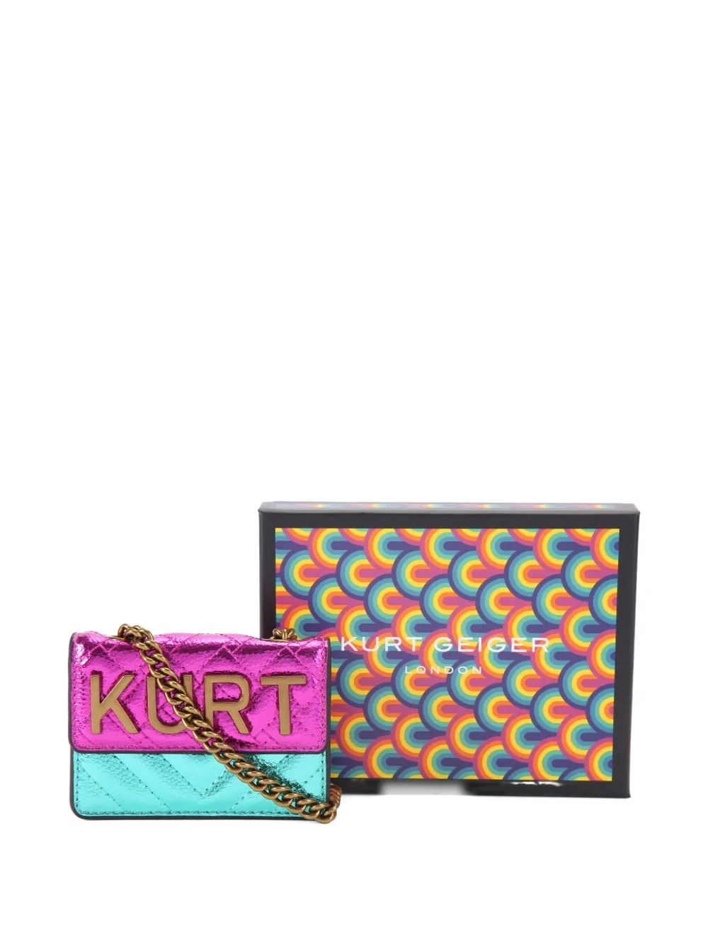 Kurt Geiger Micro Kensington Kurt Shoulder Bag In Purple