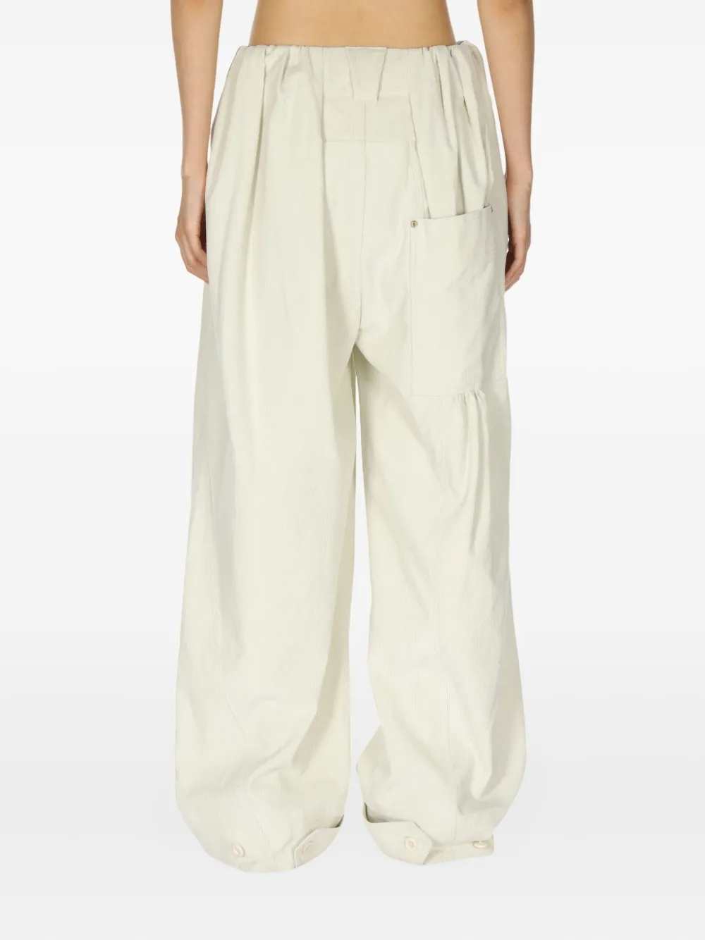 Open Yy Cotton Palazzo Trousers In White