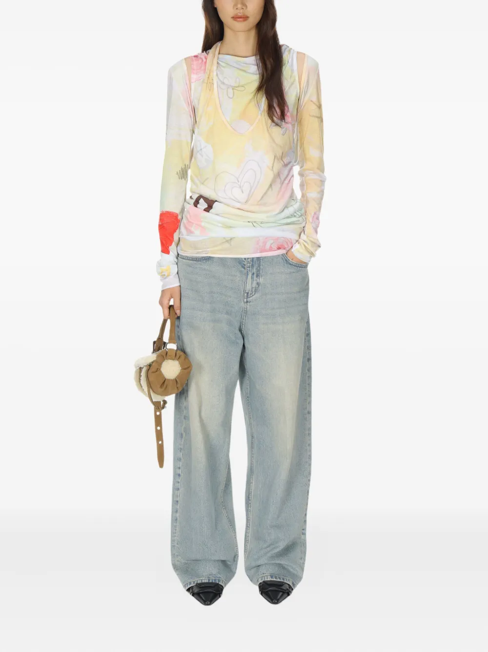 Open YY graphic-print top | T-Shirts & Jersey Shirts | Image 2