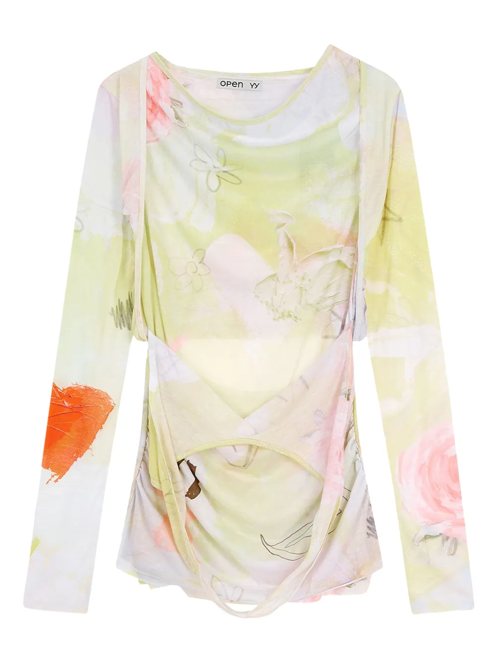 Open YY graphic-print top | Yellow | Image 1